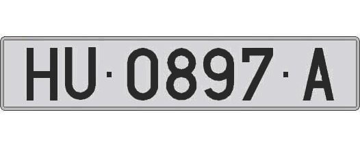 HU0897A matricula larga
