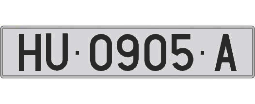 HU0905A matricula larga