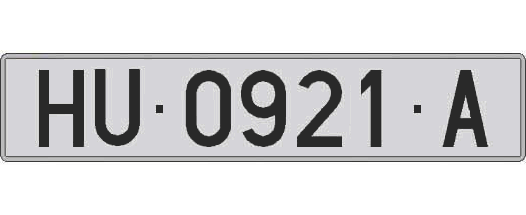 HU0921A matricula larga