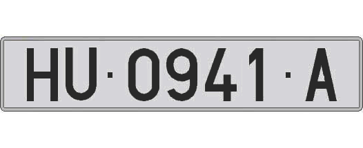 HU0941A matricula larga
