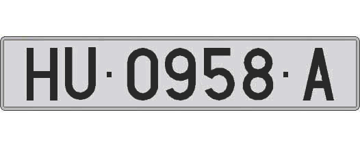HU0958A matricula larga