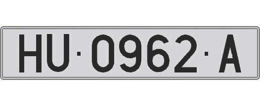HU0962A matricula larga