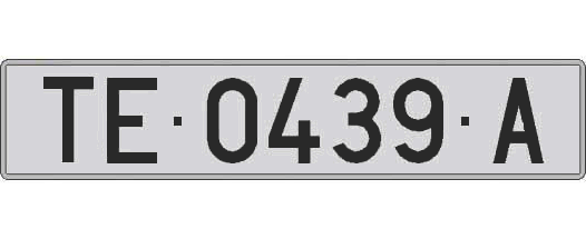 TE0439A matricula larga