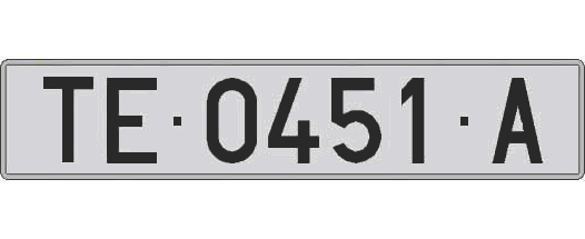 TE0451A matricula larga