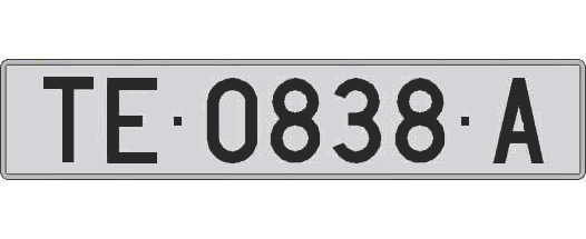 TE0838A matricula larga