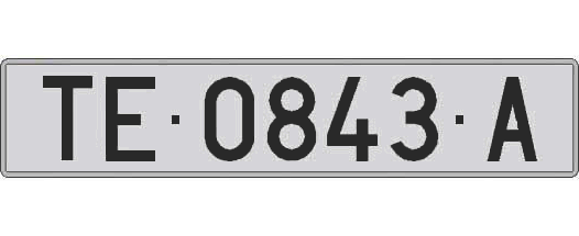 TE0843A matricula larga