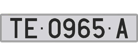 TE0965A matricula larga