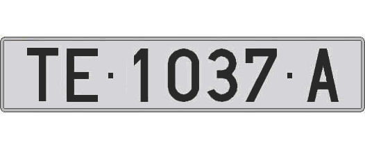 TE1037A matricula larga