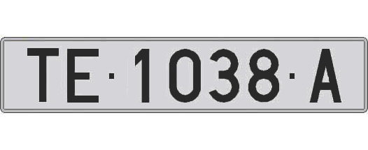 TE1038A matricula larga