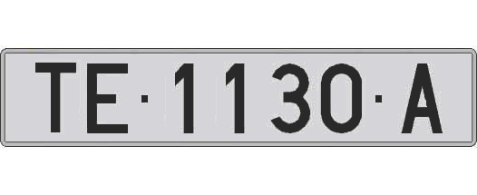 TE1130A matricula larga