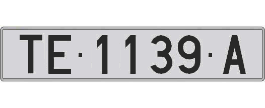 TE1139A matricula larga