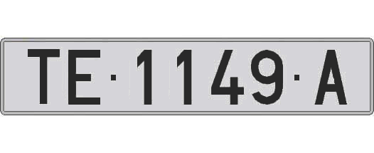 TE1149A matricula larga