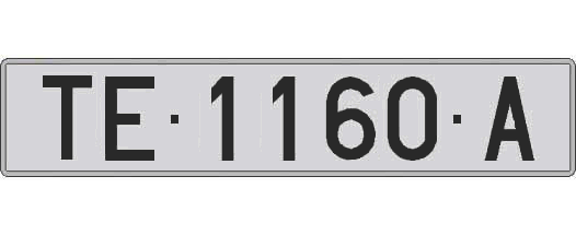 TE1160A matricula larga