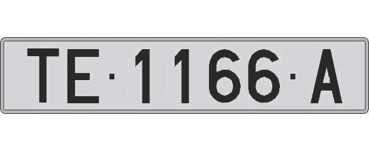 TE1166A matricula larga