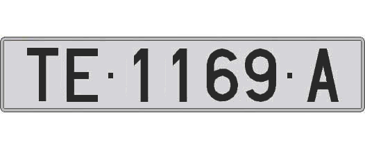 TE1169A matricula larga