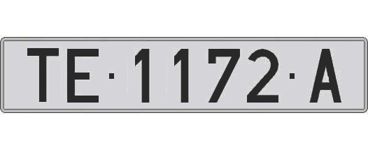 TE1172A matricula larga