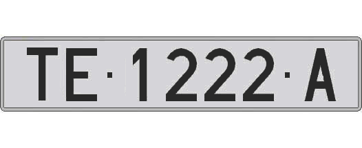 TE1222A matricula larga