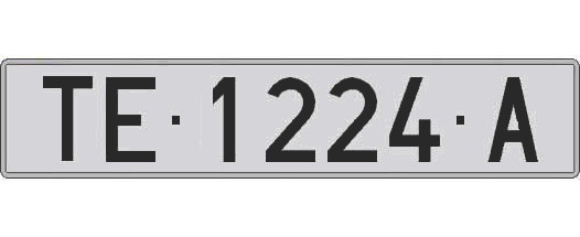 TE1224A matricula larga