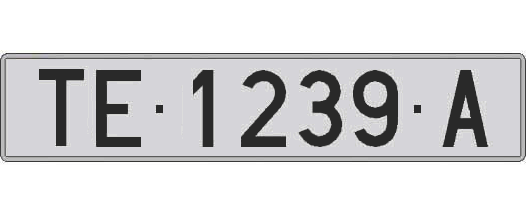 TE1239A matricula larga
