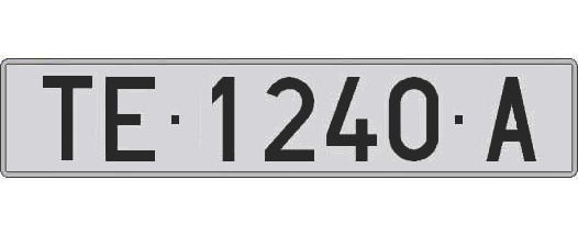 TE1240A matricula larga