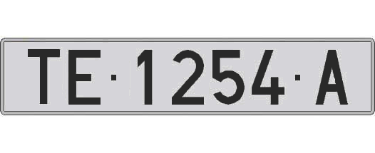 TE1254A matricula larga