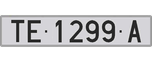 TE1299A matricula larga