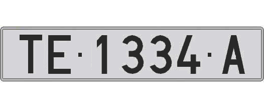 TE1334A matricula larga