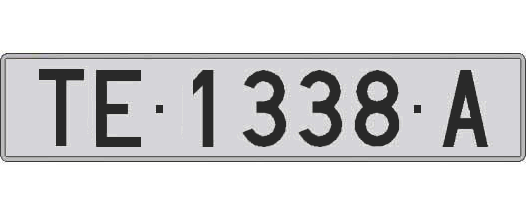 TE1338A matricula larga
