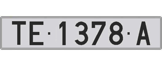 TE1378A matricula larga