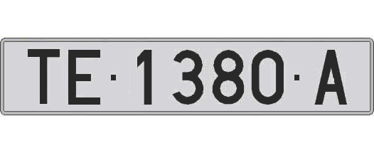 TE1380A matricula larga