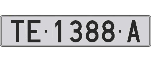 TE1388A matricula larga
