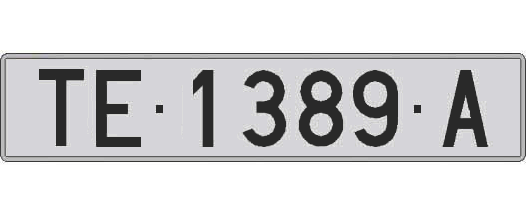 TE1389A matricula larga