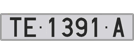 TE1391A matricula larga