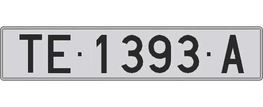 TE1393A matricula larga