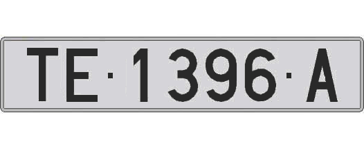 TE1396A matricula larga