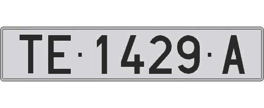 TE1429A matricula larga