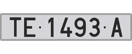 TE1493A matricula larga