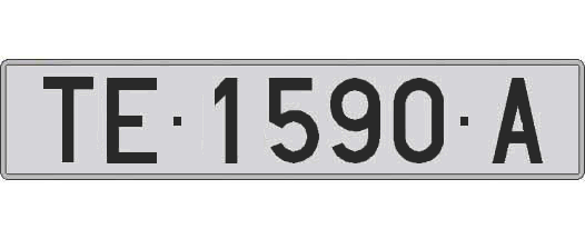 TE1590A matricula larga