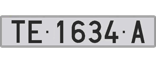 TE1634A matricula larga