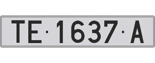 TE1637A matricula larga