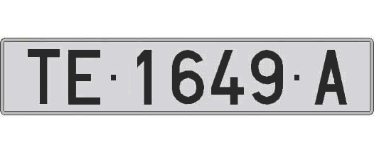 TE1649A matricula larga
