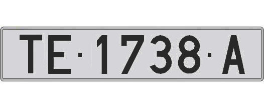 TE1738A matricula larga