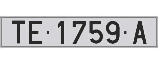 TE1759A matricula larga