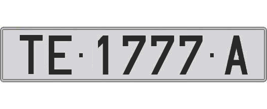 TE1777A matricula larga
