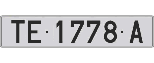 TE1778A matricula larga