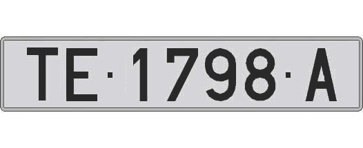 TE1798A matricula larga