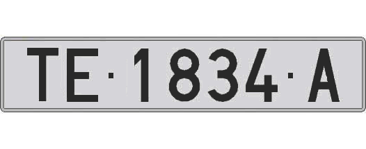 TE1834A matricula larga