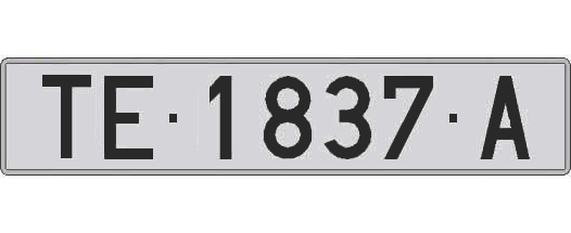 TE1837A matricula larga