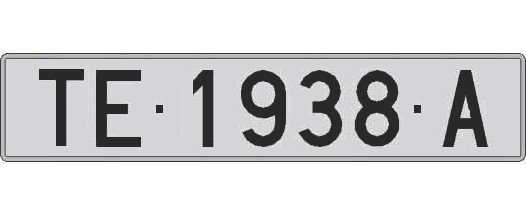 TE1938A matricula larga