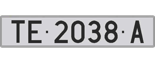 TE2038A matricula larga